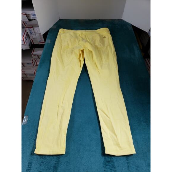 Michael Kors Jeans Size 12 Womens Yellow Pants Denim Logo Mid Rise Izzy Skinny - Picture 10 of 13